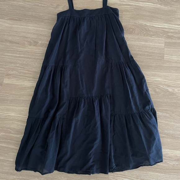 Jenni Kayne Summer Dress Navy Sz S Cotton Linen - Picture 2 of 13